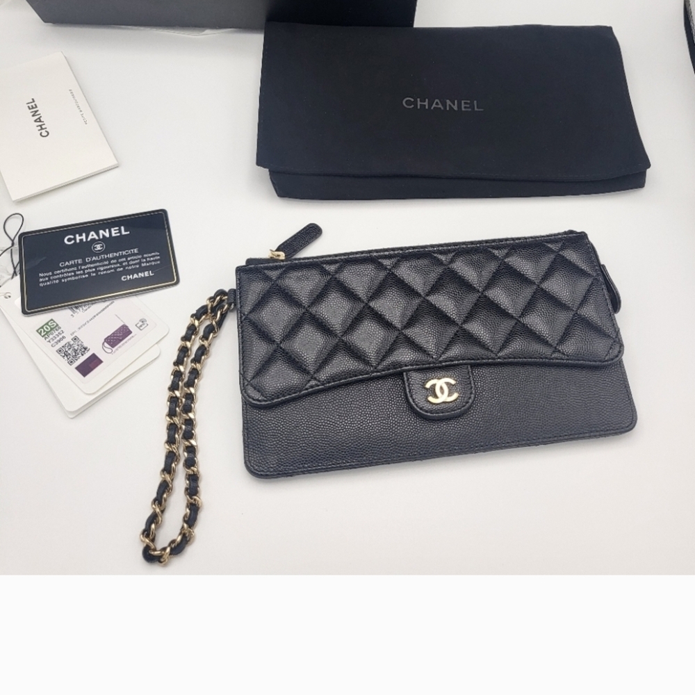 Chanel Black Quilted Leather Clutch